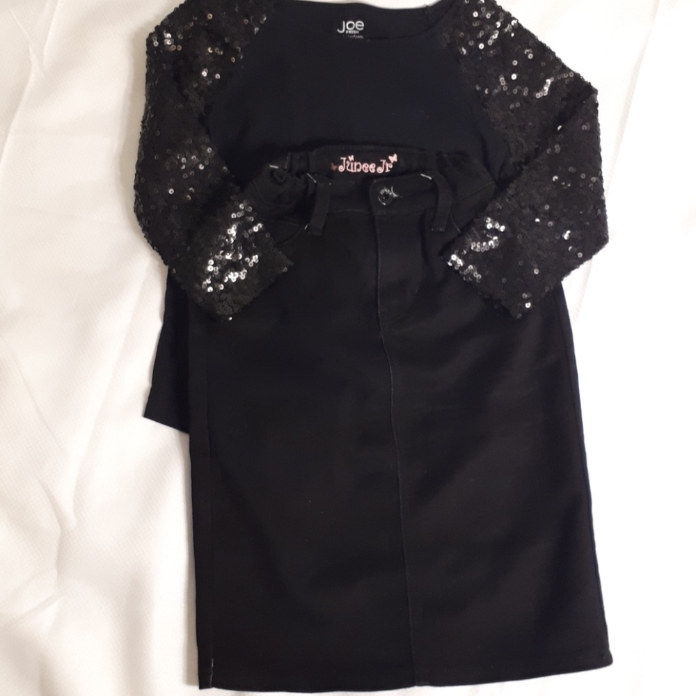 Y girl's sequin top matching junee jr skirt